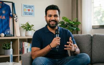 Rohit Sharma promoting oral health awareness and hygiene