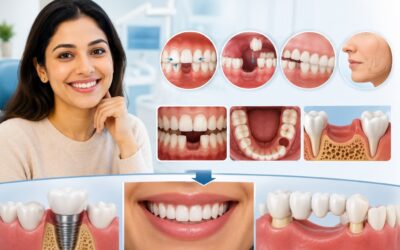 Adjacent teeth shifting and tilting into the gap left by a missing tooth
