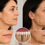 Facial changes caused by missing tooth and jawbone loss over time