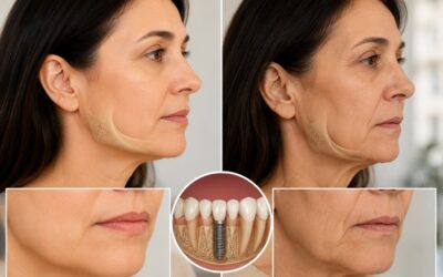 Facial changes caused by missing tooth and jawbone loss over time